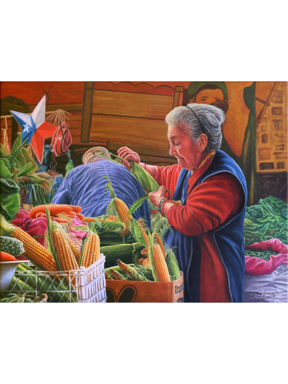 "Abuela Limpiando Choclos"